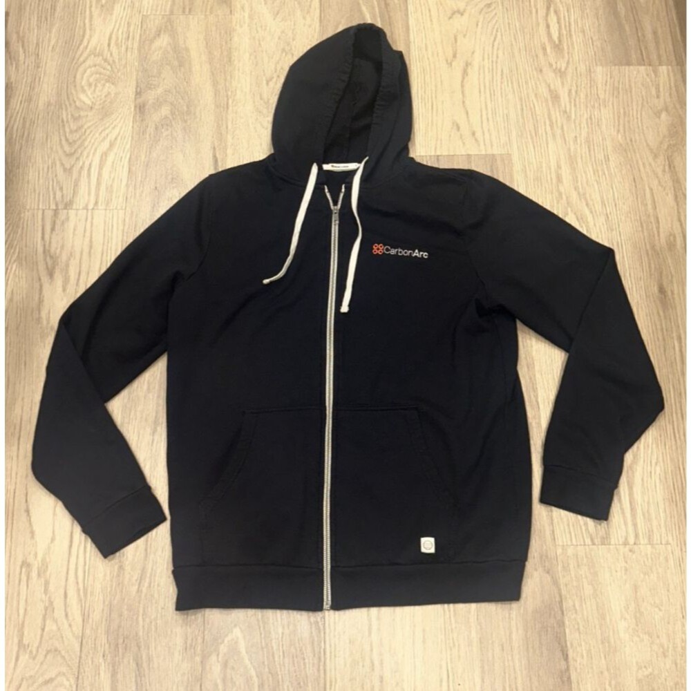 Marine Layer Black Full Zip Hoodie Logo Embroidered 13762 Size Large